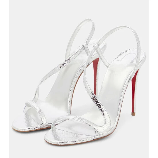 Christian Louboutin Rosalie Metallic Leather Sandals 4 Christian Louboutin Rosalie Metallic Leather Sandals - Image 4