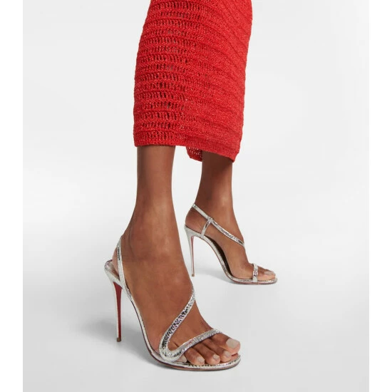 Christian Louboutin Rosalie Metallic Leather Sandals 6 Christian Louboutin Rosalie Metallic Leather Sandals - Image 6