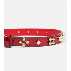 Christian Louboutin Loubicollar XS Embellished Leather Dog Collar