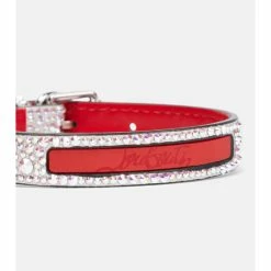 Christian Louboutin Loubicollar XS Embellished Leather Dog Collar