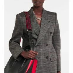 Christian Louboutin Leather-trimmed Shoulder Strap