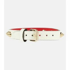 Christian Louboutin Loubilink Embellished Leather Bracelet