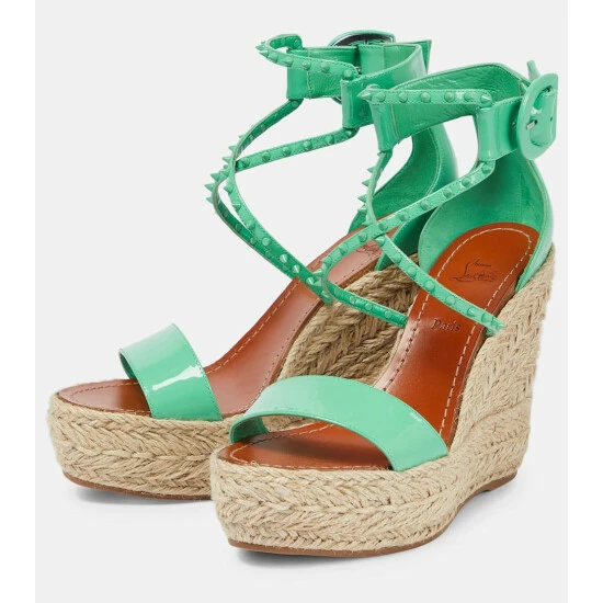 Christian Louboutin Chocazeppa 120 Embellished Wedge Sandals 4 Christian Louboutin Chocazeppa 120 Embellished Wedge Sandals - Image 4