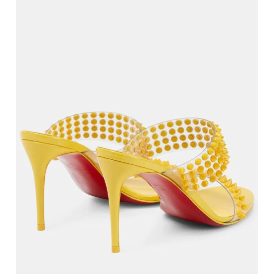 Christian Louboutin Spike Only 85 PVC And Leather Sandals 2 Christian Louboutin Spike Only 85 PVC And Leather Sandals - Image 2