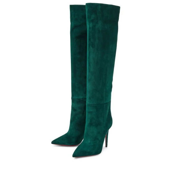 Christian Louboutin Astrilarge Botta 100 Suede Knee-high Boots 4 Christian Louboutin Astrilarge Botta 100 Suede Knee-high Boots - Image 4