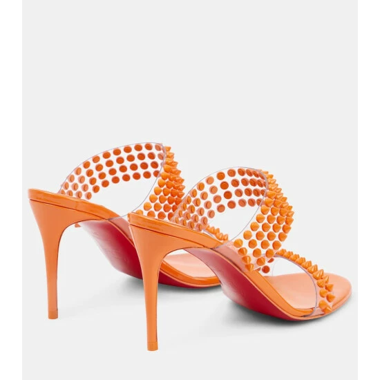 Christian Louboutin Spike Only 85 PVC And Leather Sandals 2 Christian Louboutin Spike Only 85 PVC And Leather Sandals - Image 2