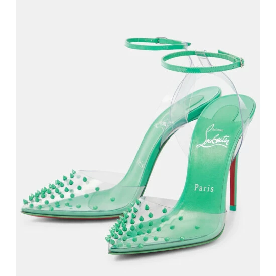 Christian Louboutin Spikoo 100 PVC And Leather Pumps 4 Christian Louboutin Spikoo 100 PVC And Leather Pumps - Image 4