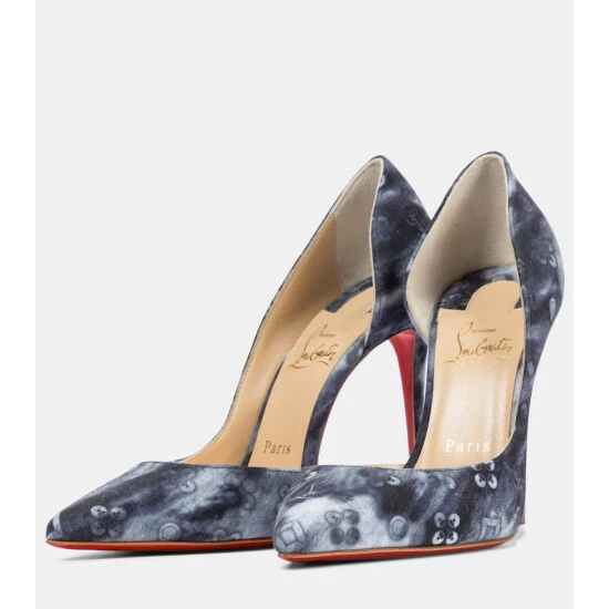 Christian Louboutin Iriza 100 Printed Denim Pumps 4 Christian Louboutin Iriza 100 Printed Denim Pumps - Image 4