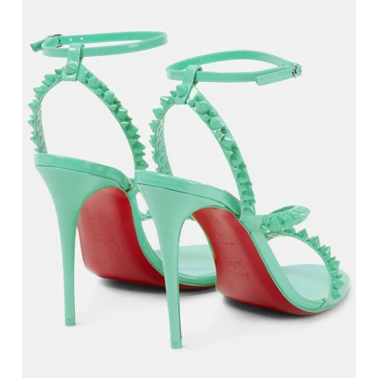 Christian Louboutin Mafaldina Spikes 100 Leather Sandals 2 Christian Louboutin Mafaldina Spikes 100 Leather Sandals - Image 2