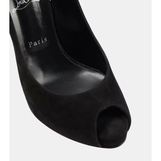 Christian Louboutin Lace Up NVP Suede Peep-toe Pumps 5 Christian Louboutin Lace Up NVP Suede Peep-toe Pumps - Image 5