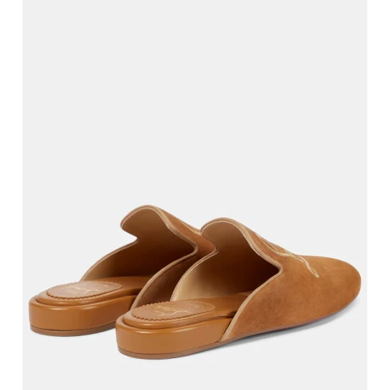 Christian Louboutin Navy Coolito Donna Suede Slippers 2 Christian Louboutin Navy Coolito Donna Suede Slippers - Image 2