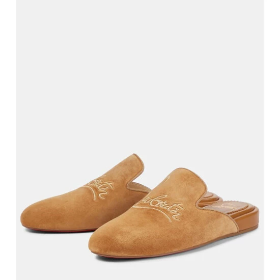 Christian Louboutin Navy Coolito Donna Suede Slippers 4 Christian Louboutin Navy Coolito Donna Suede Slippers - Image 4