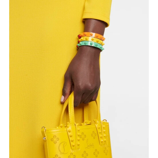 Christian Louboutin Loubilink Embellished Leather Bracelet 2 Christian Louboutin Loubilink Embellished Leather Bracelet - Image 2