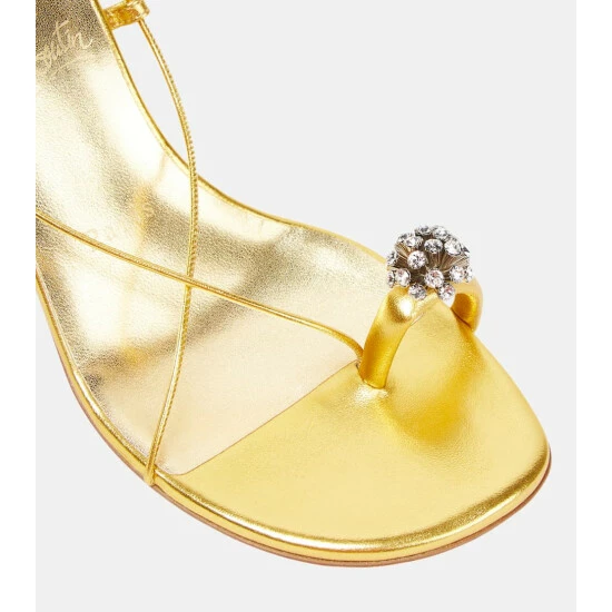 Christian Louboutin Just Un Fil Embellished Leather Sandals 5 Christian Louboutin Just Un Fil Embellished Leather Sandals - Image 5