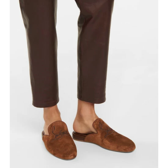 Christian Louboutin Navy Coolito Donna Suede Slippers 3 Christian Louboutin Navy Coolito Donna Suede Slippers - Image 3