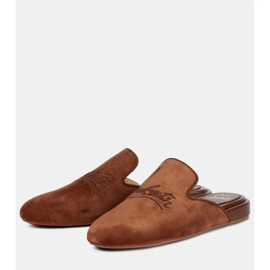 Christian Louboutin Navy Coolito Donna Suede Slippers 4 Christian Louboutin Navy Coolito Donna Suede Slippers - Image 4