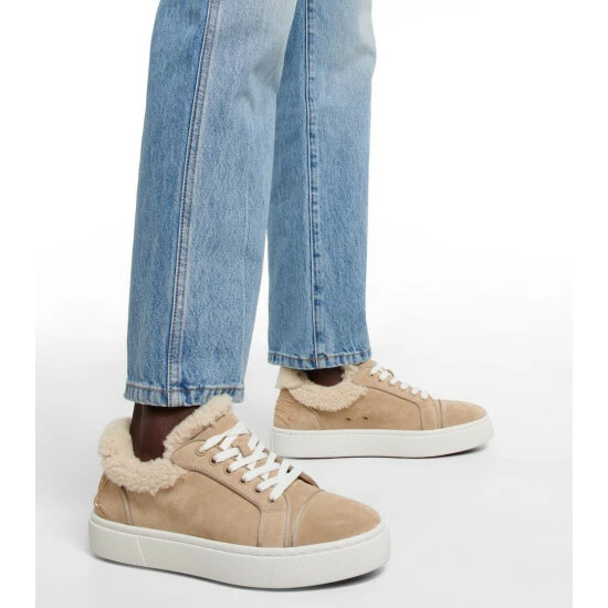 Christian Louboutin Vierissima Shearling-trimmed Suede Sneakers 3 Christian Louboutin Vierissima Shearling-trimmed Suede Sneakers - Image 3