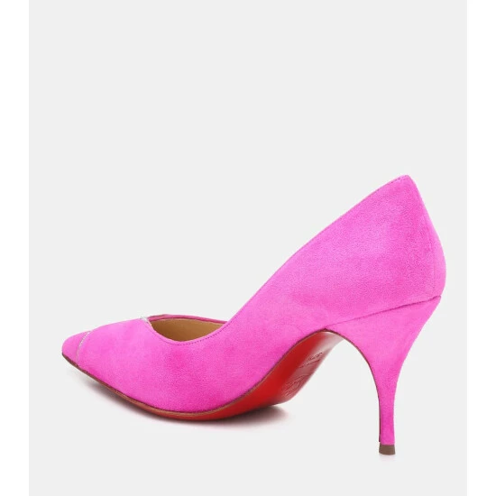 Christian Louboutin CL 80 Embellished Suede Pumps 2 Christian Louboutin CL 80 Embellished Suede Pumps - Image 2