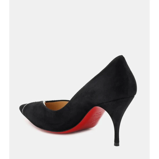 Christian Louboutin CL 80 Embellished Suede Pumps 2 Christian Louboutin CL 80 Embellished Suede Pumps - Image 2