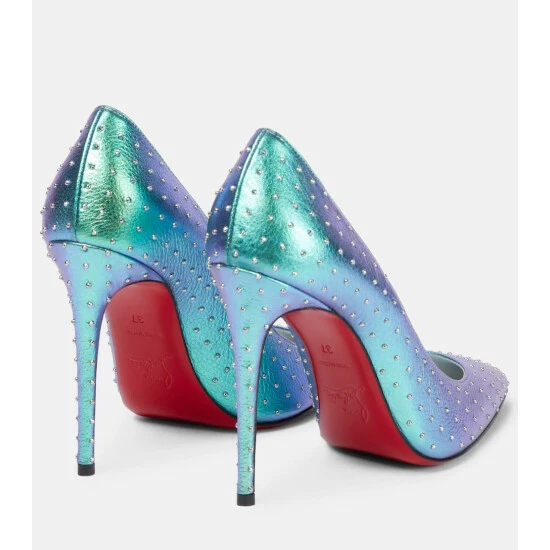 Christian Louboutin Kate 100 Embellished Leather Pumps 2 Christian Louboutin Kate 100 Embellished Leather Pumps - Image 2