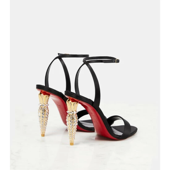 Christian Louboutin Lipstrass Queen Satin Sandals 2 Christian Louboutin Lipstrass Queen Satin Sandals - Image 2