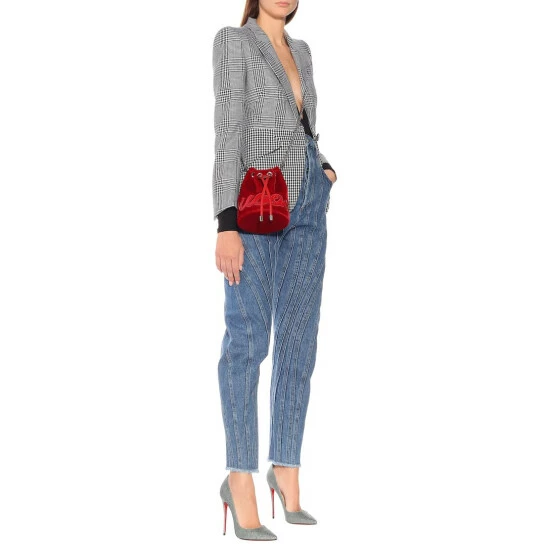 Christian Louboutin Marie Jane Velvet Bucket Bag 4 Christian Louboutin Marie Jane Velvet Bucket Bag - Image 4