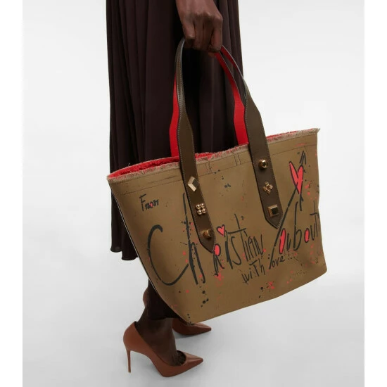 Christian Louboutin Frangibus Small Printed Canvas Tote 1 Christian Louboutin Frangibus Small Printed Canvas Tote