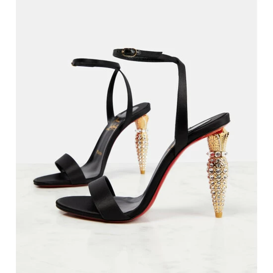 Christian Louboutin Lipstrass Queen Satin Sandals 4 Christian Louboutin Lipstrass Queen Satin Sandals - Image 4