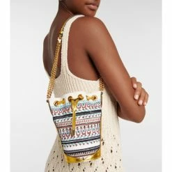 Christian Louboutin Loubiphore Embroidered Bucket Bag