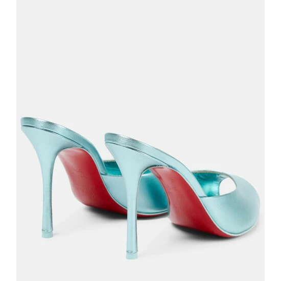 Christian Louboutin Me Dolly Metallic Leather Mules 2 Christian Louboutin Me Dolly Metallic Leather Mules - Image 2