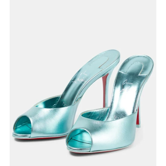 Christian Louboutin Me Dolly Metallic Leather Mules 4 Christian Louboutin Me Dolly Metallic Leather Mules - Image 4
