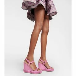 Christian Louboutin Pyraclou Embellished Leather Wedge Sandals -Christian Louboutin Sales unnamed file 198