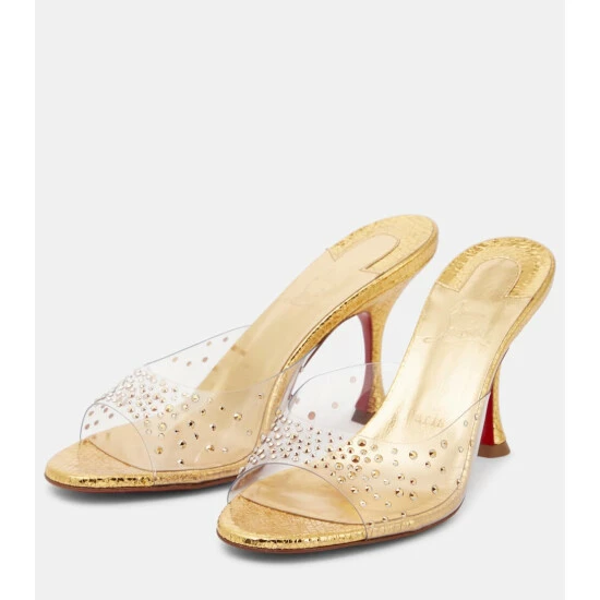 Christian Louboutin Degramule 85 Embellished Mules 4 Christian Louboutin Degramule 85 Embellished Mules - Image 4