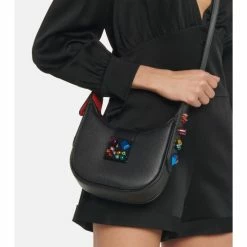 Christian Louboutin Carasky Mini Embellished Leather Shoulder Bag