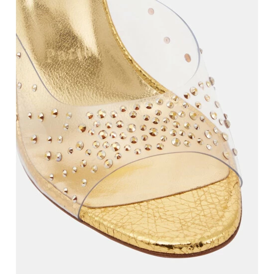 Christian Louboutin Degramule 85 Embellished Mules 5 Christian Louboutin Degramule 85 Embellished Mules - Image 5