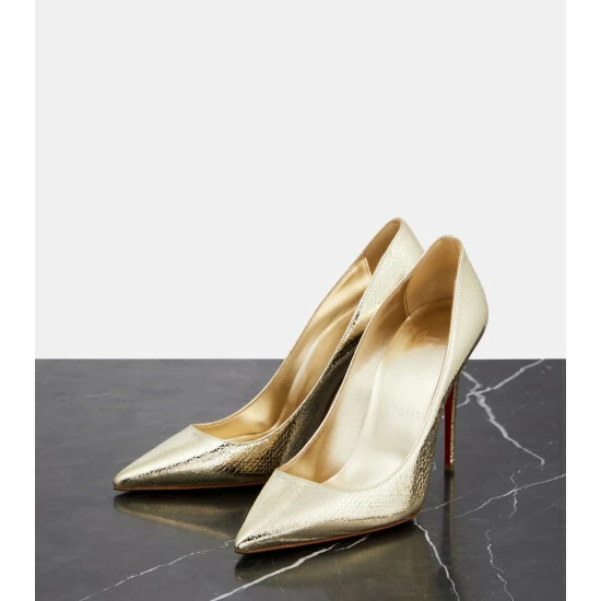 Christian Louboutin Kate 100 Metallic Leather Pumps 4 Christian Louboutin Kate 100 Metallic Leather Pumps - Image 4