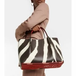 Christian Louboutin Cabarock Small Zebra-print Leather Tote