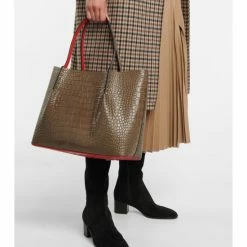 Christian Louboutin Cabarock Large Croc-effect Leather Tote