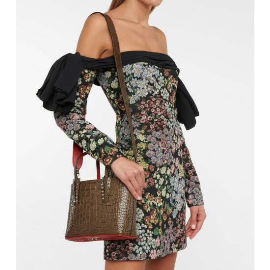 Christian Louboutin Cabata Mini Croc-effect Leather Tote 1 Christian Louboutin Cabata Mini Croc-effect Leather Tote