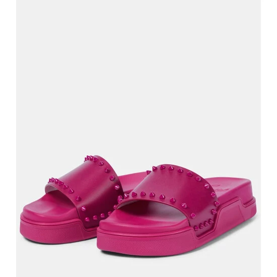 Christian Louboutin Pool Stud Embellished Slides 4 Christian Louboutin Pool Stud Embellished Slides - Image 4