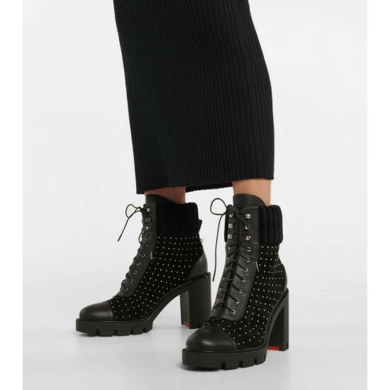 Christian Louboutin Dakita Lug 70 Leather Ankle Boot 3 Christian Louboutin Dakita Lug 70 Leather Ankle Boot - Image 3