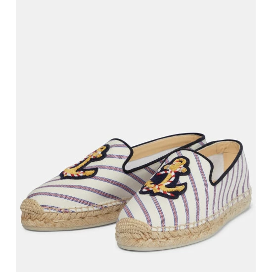 Christian Louboutin Loudmer Donna Striped Canvas Espadrilles 4 Christian Louboutin Loudmer Donna Striped Canvas Espadrilles - Image 4