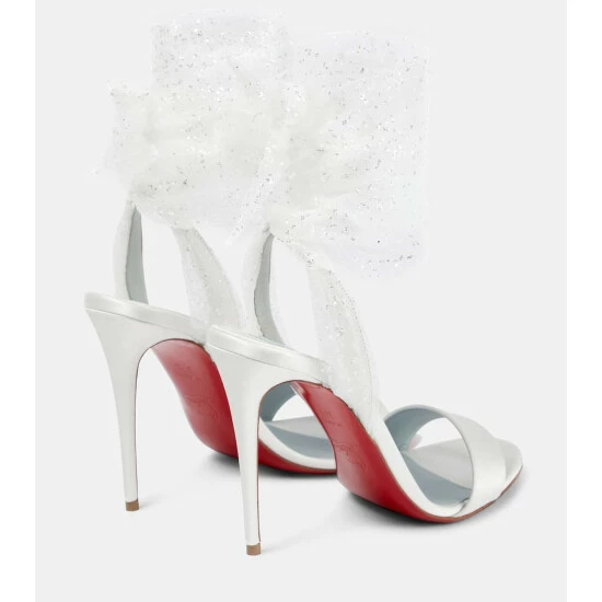 Christian Louboutin Sandale Du Désert 100 Embellished Satin Crêpe Sandals 2 Christian Louboutin Sandale Du Désert 100 Embellished Satin Crêpe Sandals - Image 2