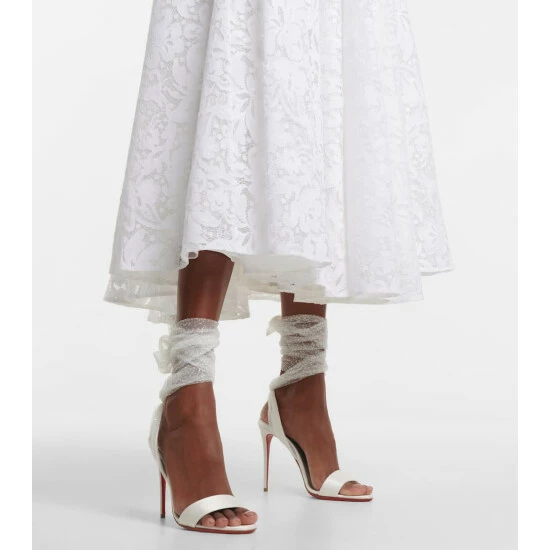 Christian Louboutin Sandale Du Désert 100 Embellished Satin Crêpe Sandals 3 Christian Louboutin Sandale Du Désert 100 Embellished Satin Crêpe Sandals - Image 3