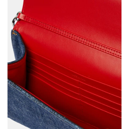 Christian Louboutin Carasky Denim And Leather Clutch 2 Christian Louboutin Carasky Denim And Leather Clutch - Image 2