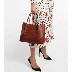 Christian Louboutin Cabarock Small Croc-effect Leather Tote
