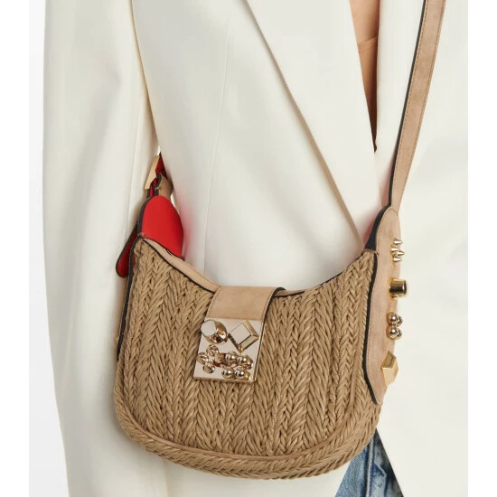 Christian Louboutin Carasky Mini Woven Leather Shoulder Bag 1 Christian Louboutin Carasky Mini Woven Leather Shoulder Bag