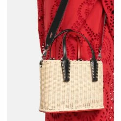 Christian Louboutin Cabata Small Raffia And Leather Tote