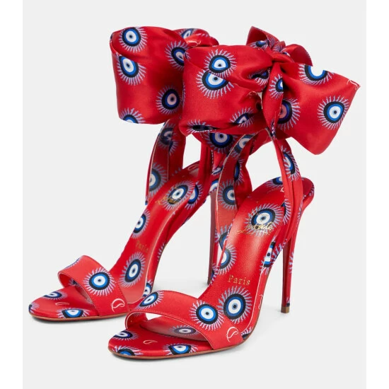 Christian Louboutin Sandale Du Désert 100 Satin Sandals 4 Christian Louboutin Sandale Du Désert 100 Satin Sandals - Image 4