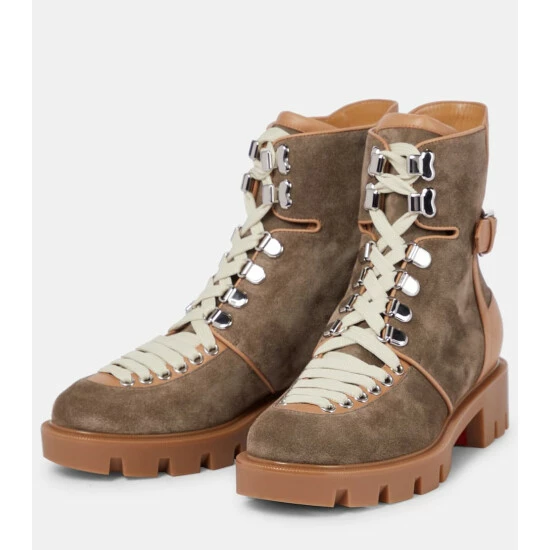 Christian Louboutin Macademia Suede And Leather Hiking Boots 4 Christian Louboutin Macademia Suede And Leather Hiking Boots - Image 4